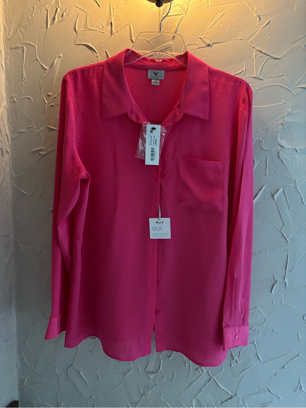 Silk Men's Pink Silk Button-Up Shirt